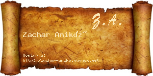 Zachar Anikó névjegykártya